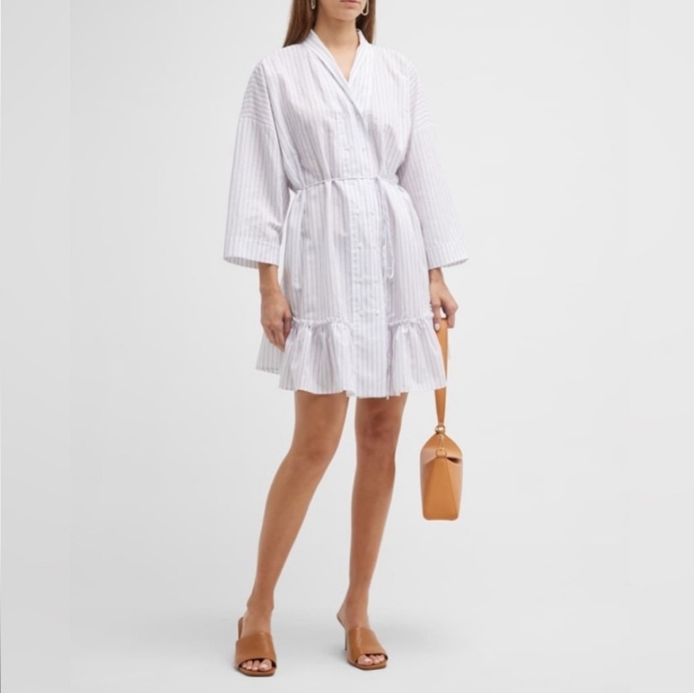 Harshman Nebbi Caftan White Lavendar 2X NWT